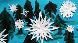 collage med snöflingor i papper